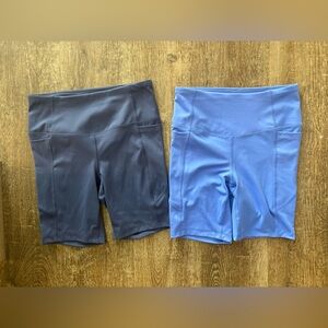 Women's Blue and Black Athletic Shorts